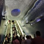 Toledo Underground Station.- escalators and "Crater de Luz"