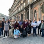 Group photo in Piazza Plebiscito Royal Palace, Naples  